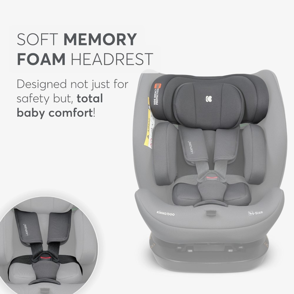 KIKKA BOO ΚΑΘΙΣΜΑ ΑΥΤΟΚΙΝΗΤΟΥ i-SIZE 40-150cm i-EXPLORE GREY 31002100105
