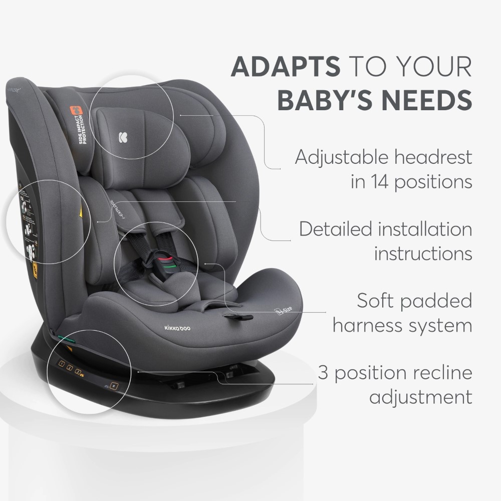 KIKKA BOO ΚΑΘΙΣΜΑ ΑΥΤΟΚΙΝΗΤΟΥ i-SIZE 40-150cm i-EXPLORE GREY 31002100105