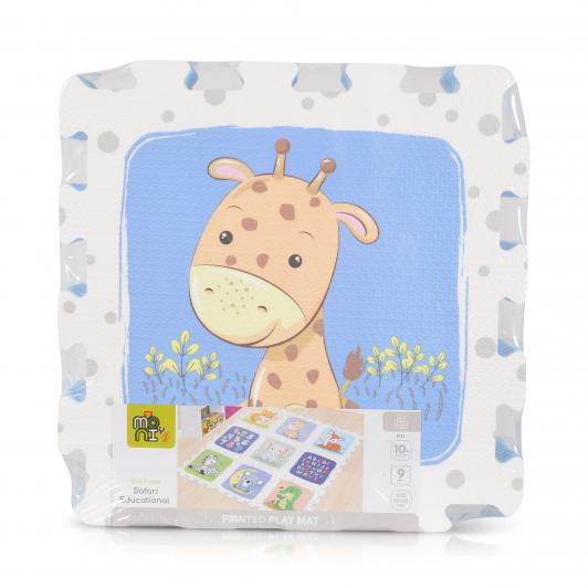 Η φωτογραφία δείχνει Απαλό παζλ, χαλί 9 τεμαχίων με πολύχρωμο και διασκεδαστικό print.