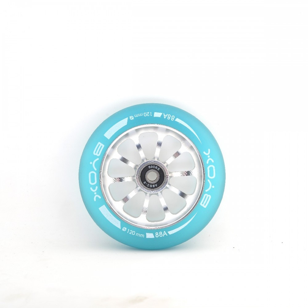 Ρόδα ανταλλακτικό για πατίνια της εταιρείας Byox stunt με διάμετρο 120mmΜε ρουλεμάν Abec-9Εσωτερικό ρόδας από αλουμίνιο1 τεμάχιο