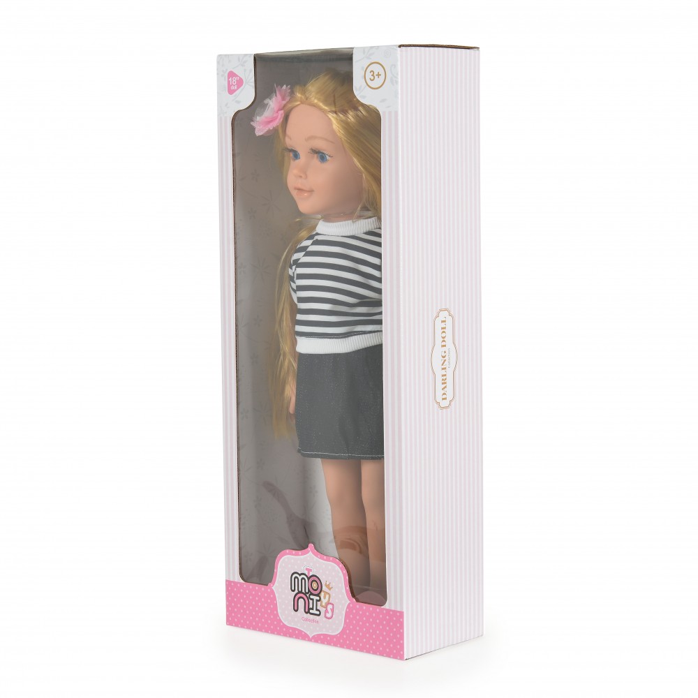 Η φωτογραφία δείχνει MONI TOYS ΡΕΑΛΙΣΤΙΚΗ ΚΟΥΚΛΑ PRETTY GIRL 46CM 3800146222185Ρεαλιστική κούκλα με απαλό σώμα, ύψους 46 cm, σχεδιασμένη να εμπνέει τη φαντασία των παιδιών.