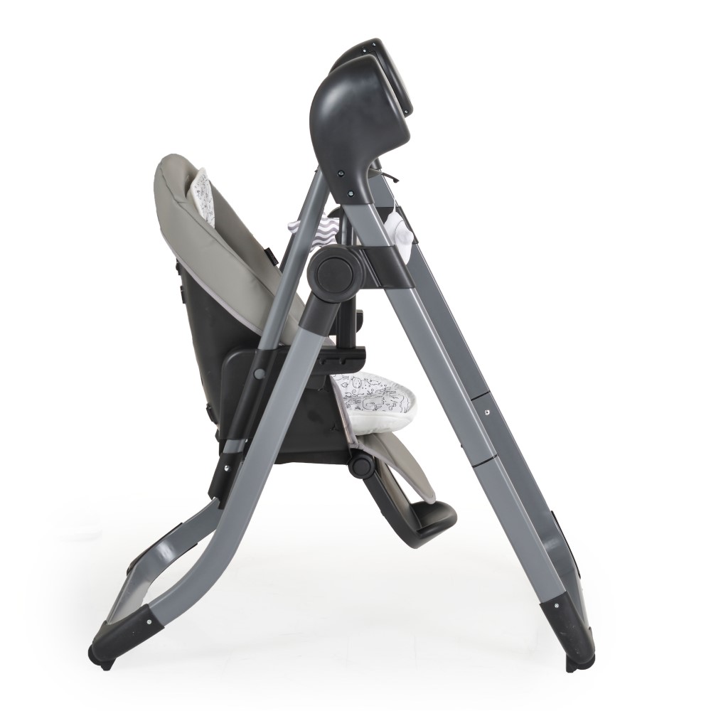 Το πολυλειτουργικό μοντέλο Nirvana 2in1 μετατρέπεται εύκολα από παιδική κούνια σε παιδικό καρεκλάκι φαγητού.