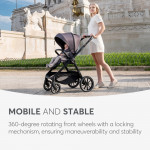 Η φωτογραφία δείχνει Παρουσιάζουμε το καρότσι MODENA, ένα ολοκληρωμένο σύστημα ταξιδιού 3 σε 1 που έχει σχεδιαστεί για να μεγαλώνει μαζί με το παιδί σας από τη γέννηση έως και 22 κιλά.