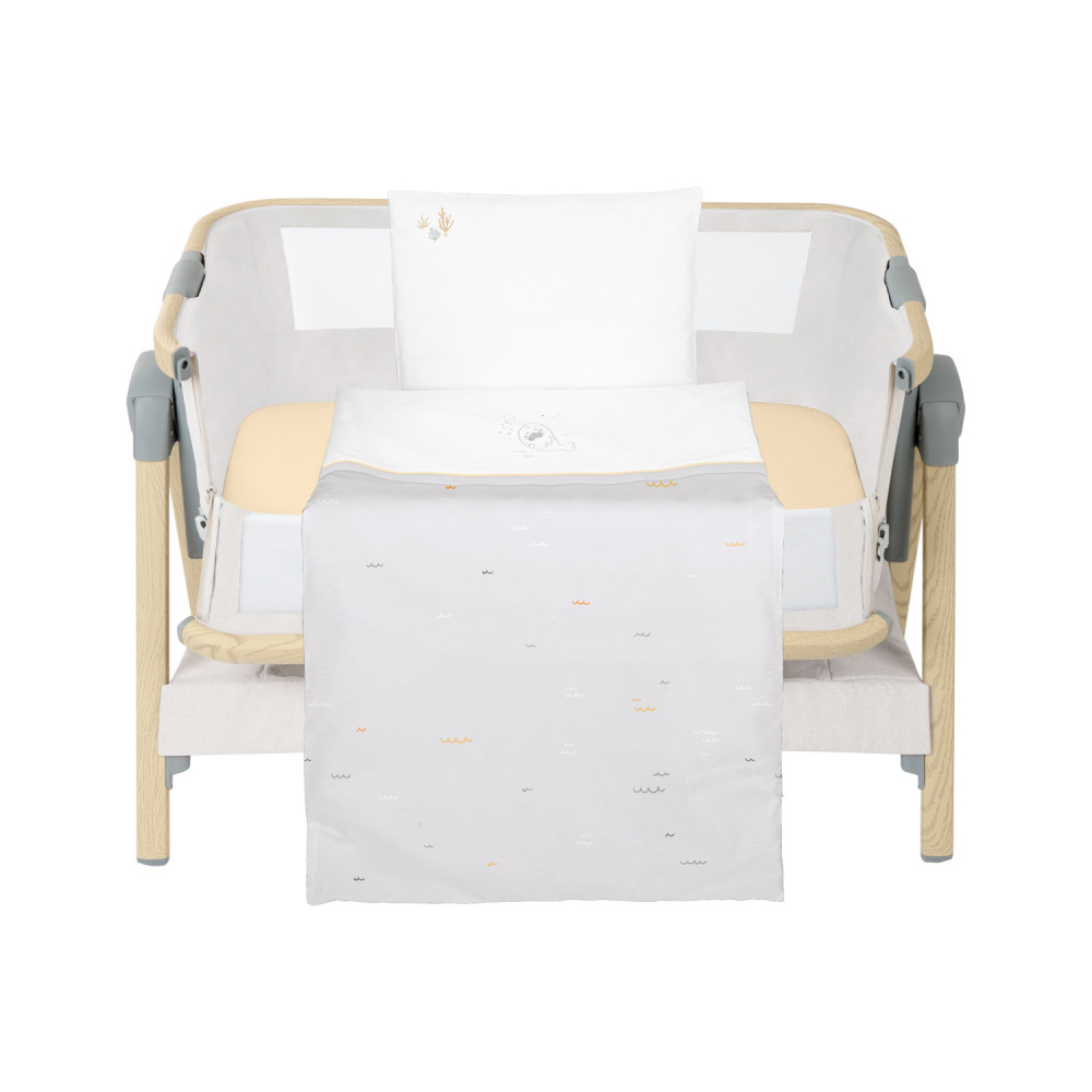 Σετ πρόικας λίκνου και καλαθούνας κατασκευασμένο από βαμβάκι υψηλής ποιότητας 100% ranforce.