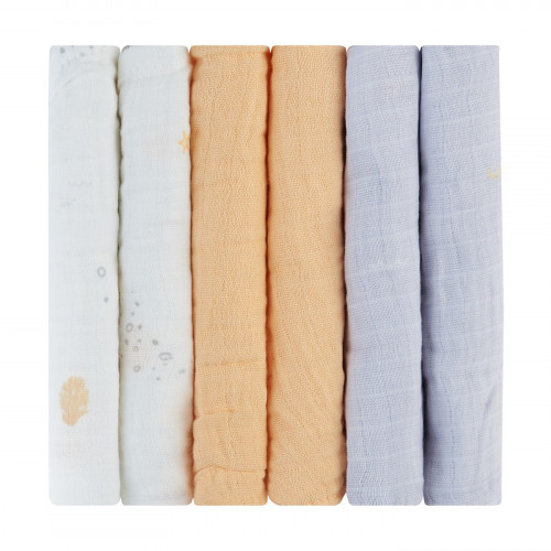 KIKKA BOO ΣΕΤ 6 ΤΕΜ ΠΑΝΑΚΙΑ ΜΟΥΣΕΛΙΝΑΣ 30/30 CM SEALLY ME 31103010101