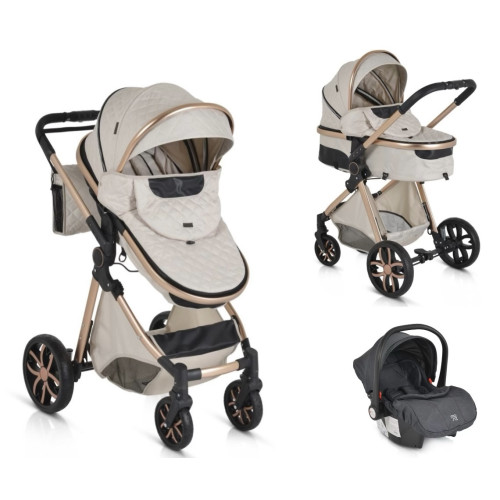 ΠΟΛΥΚΑΡΟΤΣΙ 3 ΣΕ 1 ΜΕ ΚΑΘΙΣΜΑ ΑΥΤΟΚΙΝΗΤΟΥ 0-13KG CANGAROO ALMA BEIGE 3800146235451-3