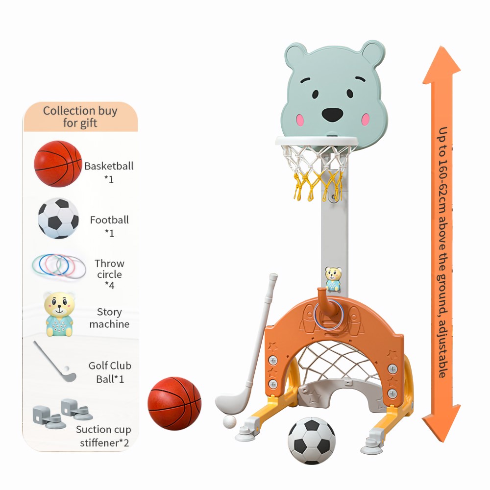 Η φωτογραφία δείχνει Σετ παιδικών αθλητικών παιχνιδιών με μουσική και αγγλικές ιστορίες – Διασκέδαση Όλα σε Ένα για Μικρούς Πρωταθλητές! Χαρίστε στο παιδί σας ατελείωτες ώρες διασκέδασης και σωματικής δραστηριότητας με αυτό το πολύχρωμο αθλητικό σετ παιχνιδιού, όμορφα διακοσμημένο με μια αξιολά