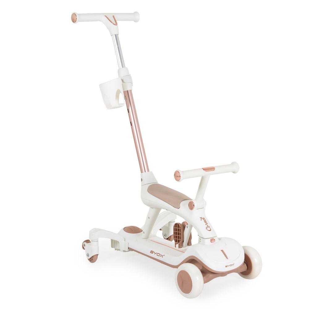 Πολυλειτουργικό Scooter Cornet 6 σε 1 – Μεγαλώνει μαζί με το παιδί σας!Το Cornet 6 σε 1 από την Byox είναι μια καινοτόμος λύση σχεδιασμένη να συνοδεύει το παιδί σας σε όλα τα στάδια ανάπτυξης – από τα πρώτα βήματα μέχρι την ανεξάρτητη οδήγηση σκούτερ.