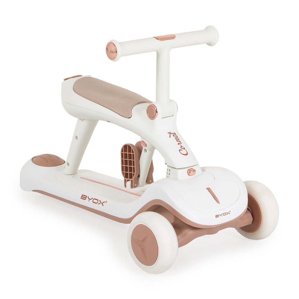 Πολυλειτουργικό Scooter Cornet 6 σε 1 – Μεγαλώνει μαζί με το παιδί σας!Το Cornet 6 σε 1 από την Byox είναι μια καινοτόμος λύση σχεδιασμένη να συνοδεύει το παιδί σας σε όλα τα στάδια ανάπτυξης – από τα πρώτα βήματα μέχρι την ανεξάρτητη οδήγηση σκούτερ.