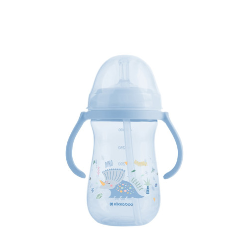 KIKKA BOO ΚΥΠΕΛΛΟ ΜΕ ΧΕΙΡΟΛΑΒΕΣ ΚΑΙ ΚΑΛΑΜΑΚΙ 300ML DINO WORLD BLUE 31302030078