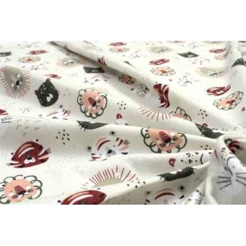 Σεντόνια Εμπριμέ Σετ 3 τεμ bebe Big Cats 27 120X160 Light Olive 100% Cotton