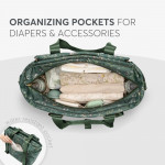 Η φωτογραφία δείχνει Μείνετε κομψοί και οργανωμένοι σε κάθε σας έξοδο με τη μαμά τσάντα FLORENCE!  Σχεδιασμένη για σύγχρονους γονείς, αυτή η πολυτελής τσάντα συνδυάζει τη λειτουργικότητα με ένα πολύχρωμο ντιζάιν στάμπα, διασφαλίζοντας ότι όλα τα απαραίτητα για το μωρό είναι οργανωμένα και προσι