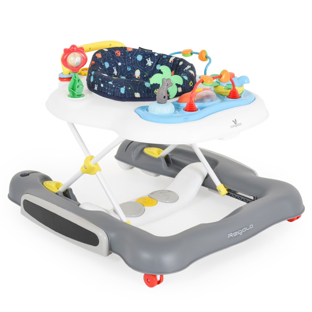 Πολυλειτουργικό Musical Walker Regalo 4 σε 1 από την CANGAROOΟ περιπατητής Regalo 4-σε-1 της CANGAROO είναι ο τέλειος συνδυασμός λειτουργικότητας, ασφάλειας και διασκέδασης, σχεδιασμένος να υποστηρίζει την ανάπτυξη των κινητικών δεξιοτήτων του παιδιού σας σε διάφορα στάδια ανάπτυξης.