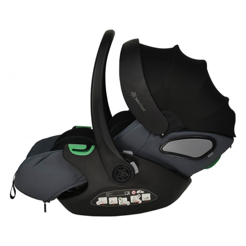 Το νέο baby i-Size βρεφικό κάθισμα αυτοκινήτου της Bebe Stars, είναι κατάλληλο για χρήση για παιδάκια με ύψος 40-87 cm ή 0-15 μηνών.