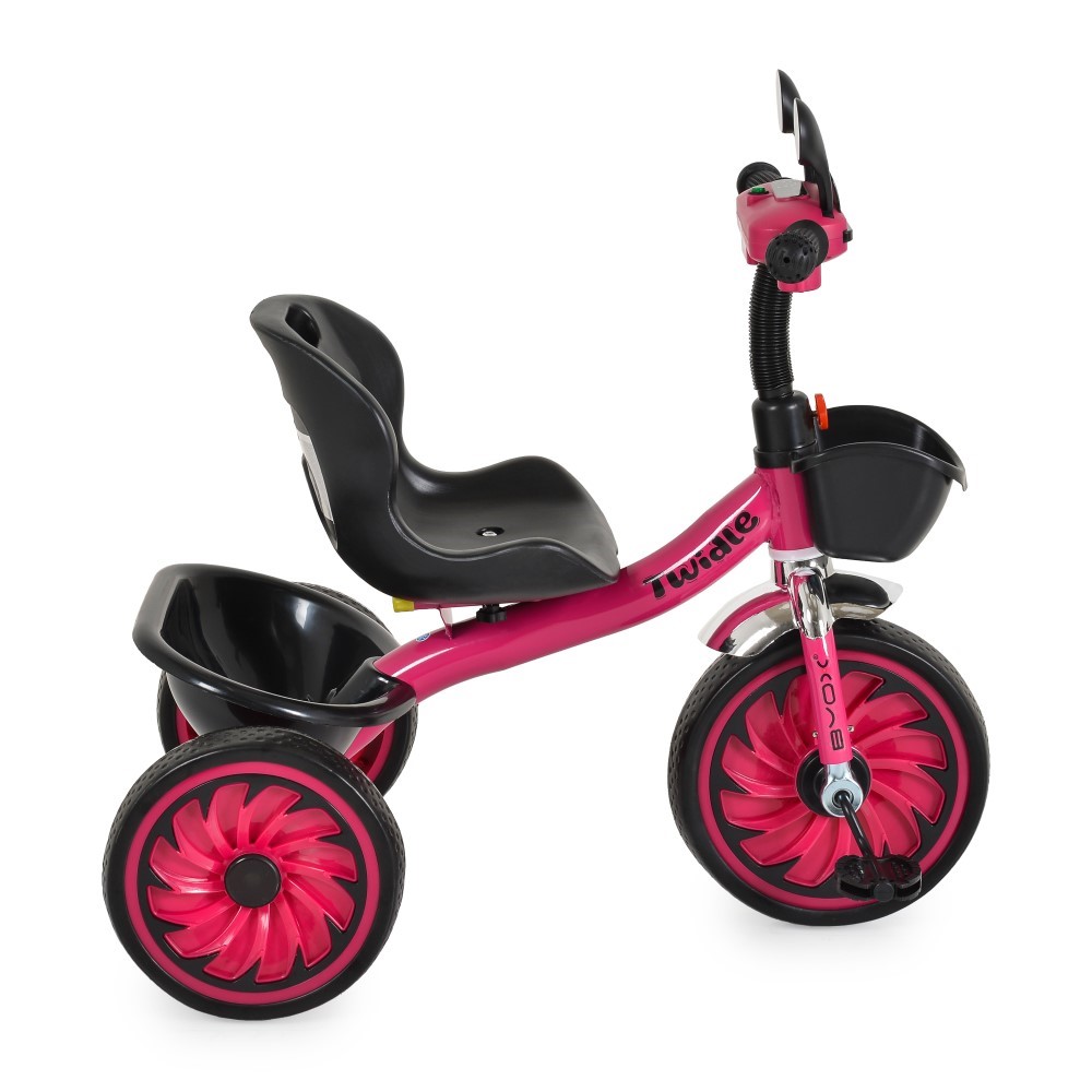 Η φωτογραφία δείχνει Twiddle,Byox Kids' Tricycle — εγγυημένη διασκέδαση σε εξωτερικούς χώρους!Βασικά χαρακτηριστικά:• Κατάλληλο για παιδιά άνω των 3 ετών και έως 25 κιλά• Εργονομικό, φαρδύ κάθισμα με πλάτη για μέγιστη άνεση• Δύο θέσεις καθισμάτων — ρυθμιζόμενες ώστε να προσαρμόζονται στο ύψος του πα