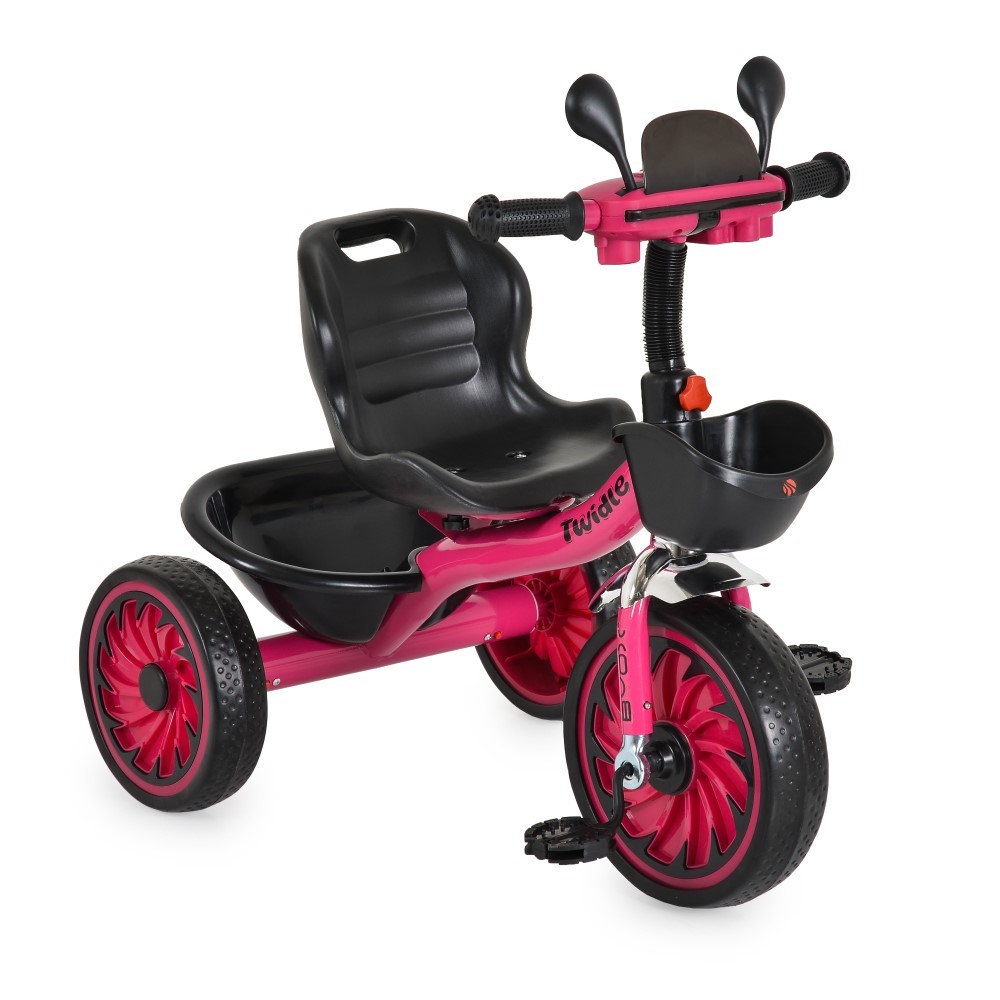 Η φωτογραφία δείχνει Twiddle,Byox Kids' Tricycle — εγγυημένη διασκέδαση σε εξωτερικούς χώρους!Βασικά χαρακτηριστικά:• Κατάλληλο για παιδιά άνω των 3 ετών και έως 25 κιλά• Εργονομικό, φαρδύ κάθισμα με πλάτη για μέγιστη άνεση• Δύο θέσεις καθισμάτων — ρυθμιζόμενες ώστε να προσαρμόζονται στο ύψος του πα