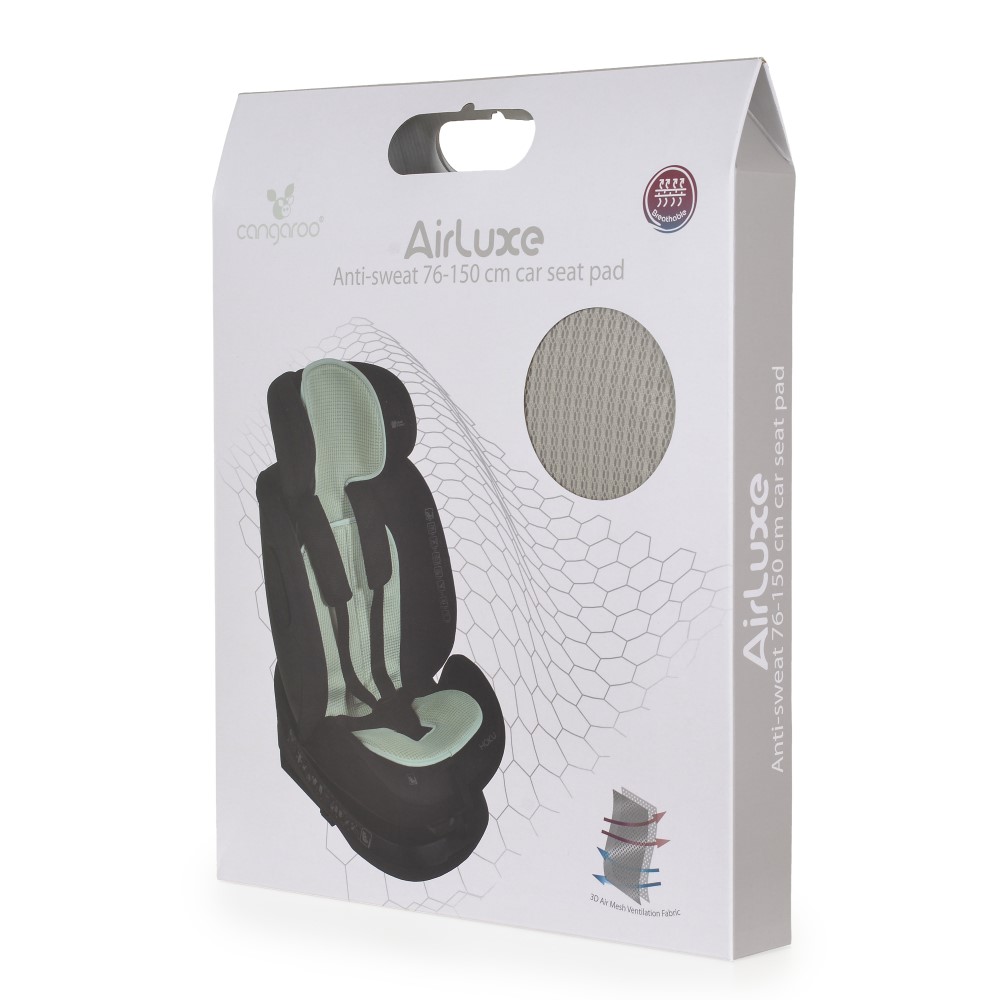 Η φωτογραφία δείχνει Το αντιδρωτικό κάλυμμα Air Luxe έχει σχεδιαστεί με γνώμονα τη μέγιστη άνεση ταξιδιού, μειώνοντας την εφίδρωση και διασφαλίζοντας τη βέλτιστη κυκλοφορία του αέρα.