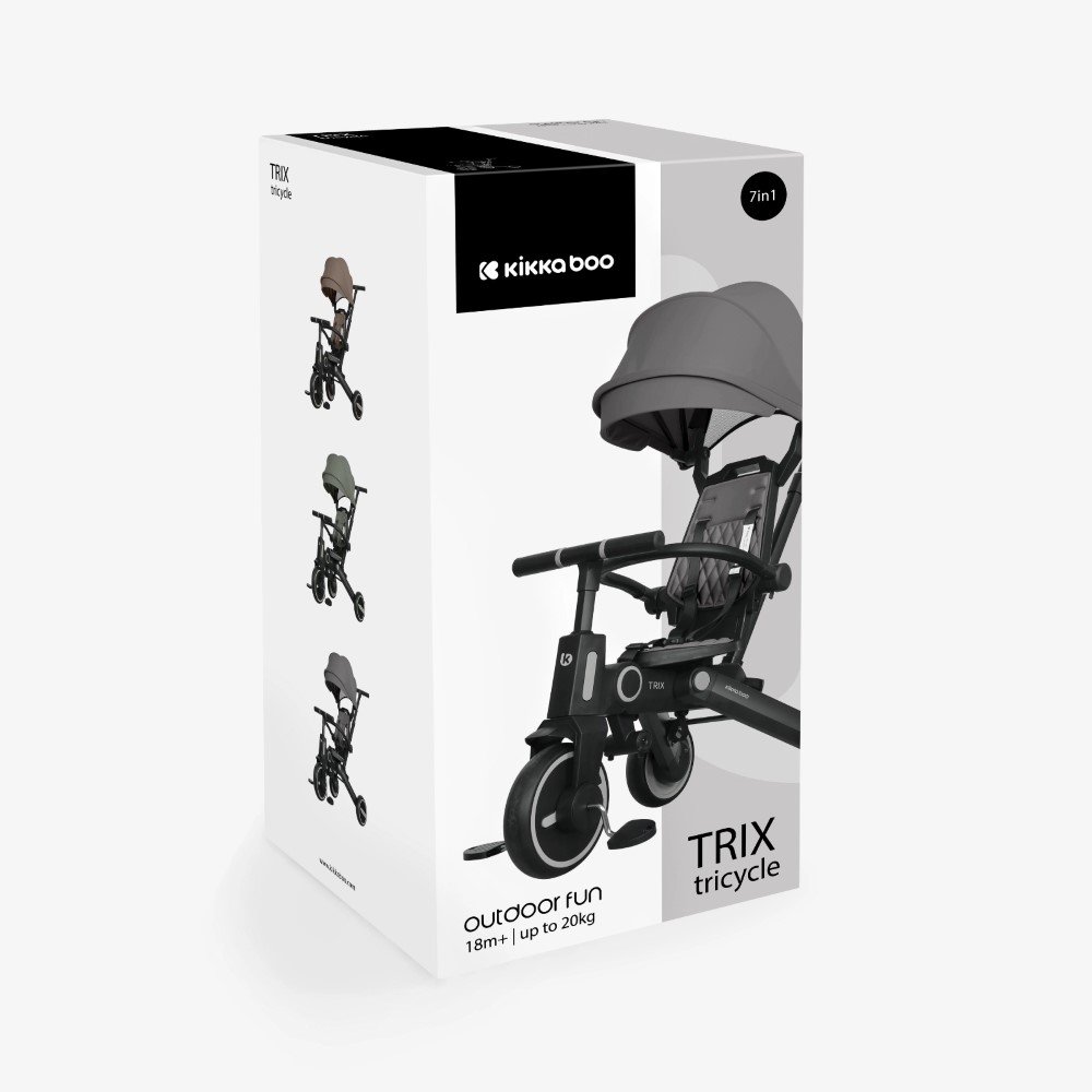 Ξεκινήστε αμέτρητες περιπέτειες με το τρίκυκλο TRIX 7in1, φτιαγμένο για παιδιά ηλικίας 18 μηνών έως 5 ετών.