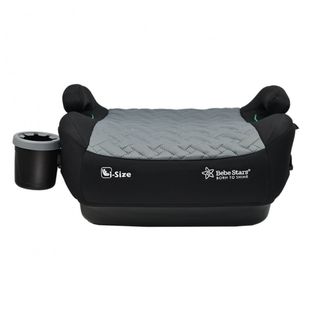 Η φωτογραφία δείχνει Το νέο booster i-Size της Bebe Stars είναι ένα κάθισμα που ανασηκώνει το παιδί στο κατάλληλο ύψος για τη σωστή εφαρμογή της ζώνης 3 σημείων του αυτοκινήτου στο σώμα του.