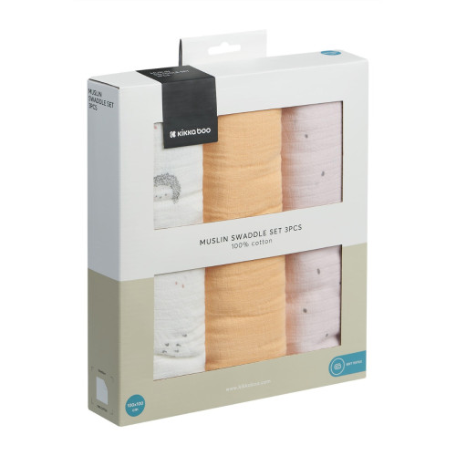 KIKKA BOO SET 3 TEM ΠΑΝΕΣ ΜΟΥΣΕΛΙΝΑΣ 100x100cm HEDGE HUGS 31103010088