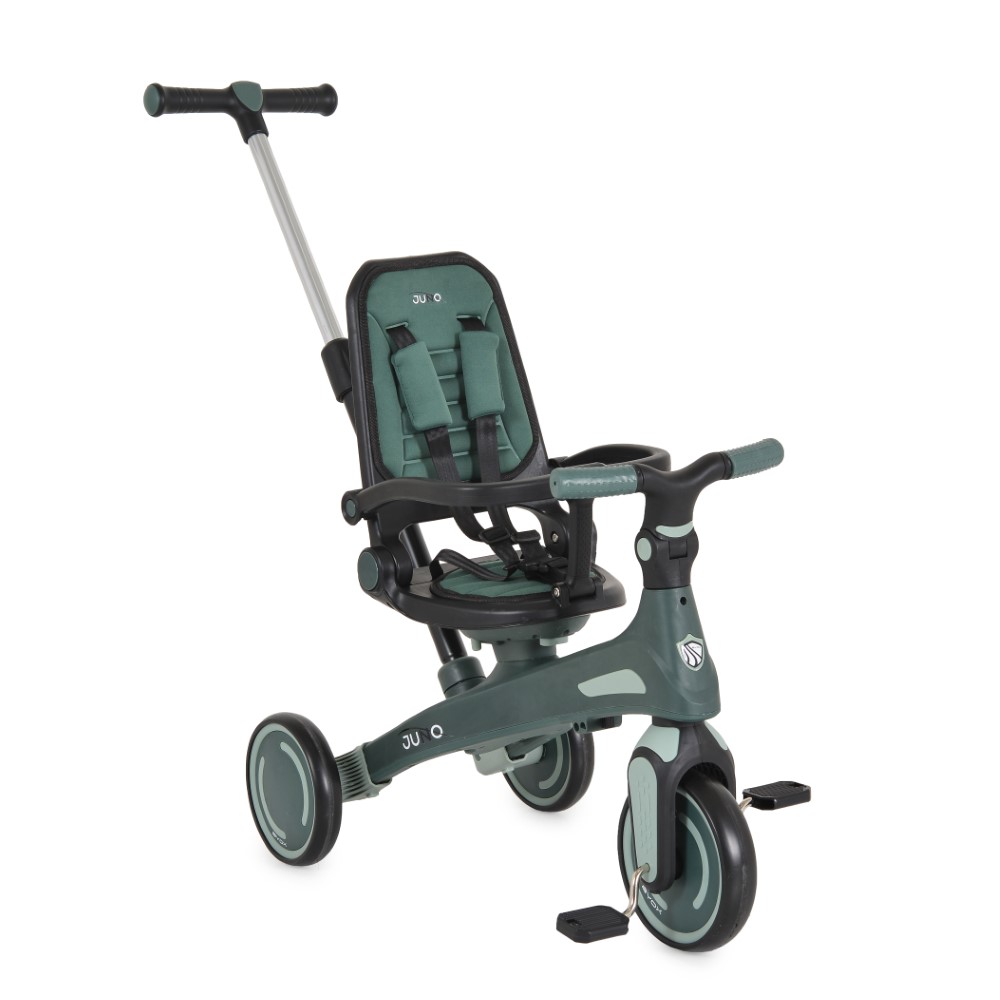 Η φωτογραφία δείχνει Το πολυλειτουργικό τρίκυκλο Juno με γονικό έλεγχο μεγαλώνει μαζί με το παιδί σας, προσαρμόζοντας τις ανάγκες και τις δεξιότητές του.