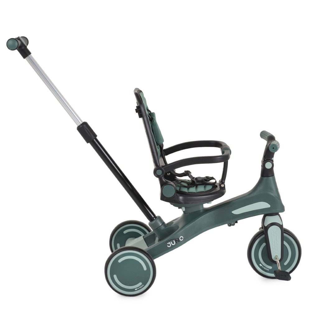 Η φωτογραφία δείχνει Το πολυλειτουργικό τρίκυκλο Juno με γονικό έλεγχο μεγαλώνει μαζί με το παιδί σας, προσαρμόζοντας τις ανάγκες και τις δεξιότητές του.