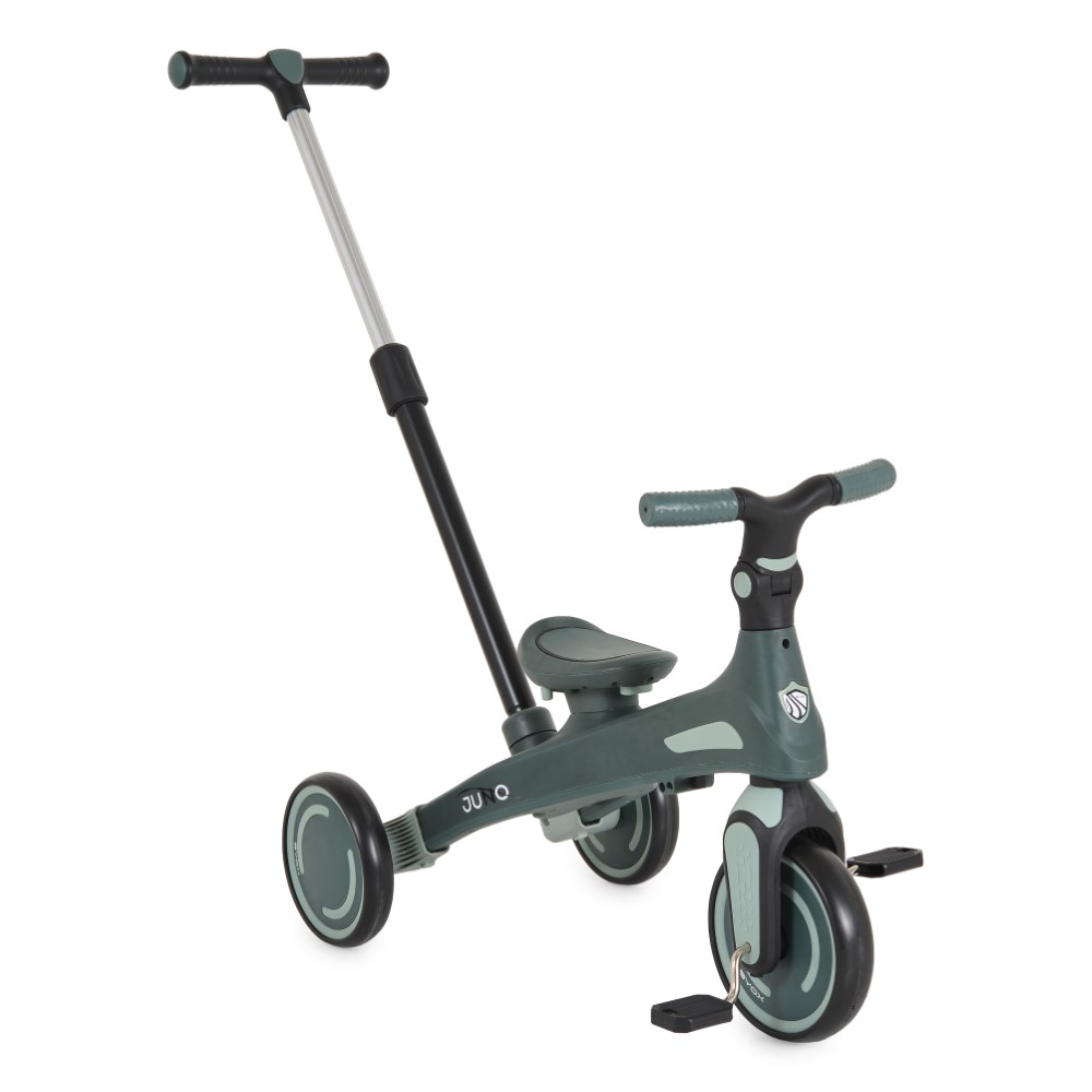 Η φωτογραφία δείχνει Το πολυλειτουργικό τρίκυκλο Juno με γονικό έλεγχο μεγαλώνει μαζί με το παιδί σας, προσαρμόζοντας τις ανάγκες και τις δεξιότητές του.