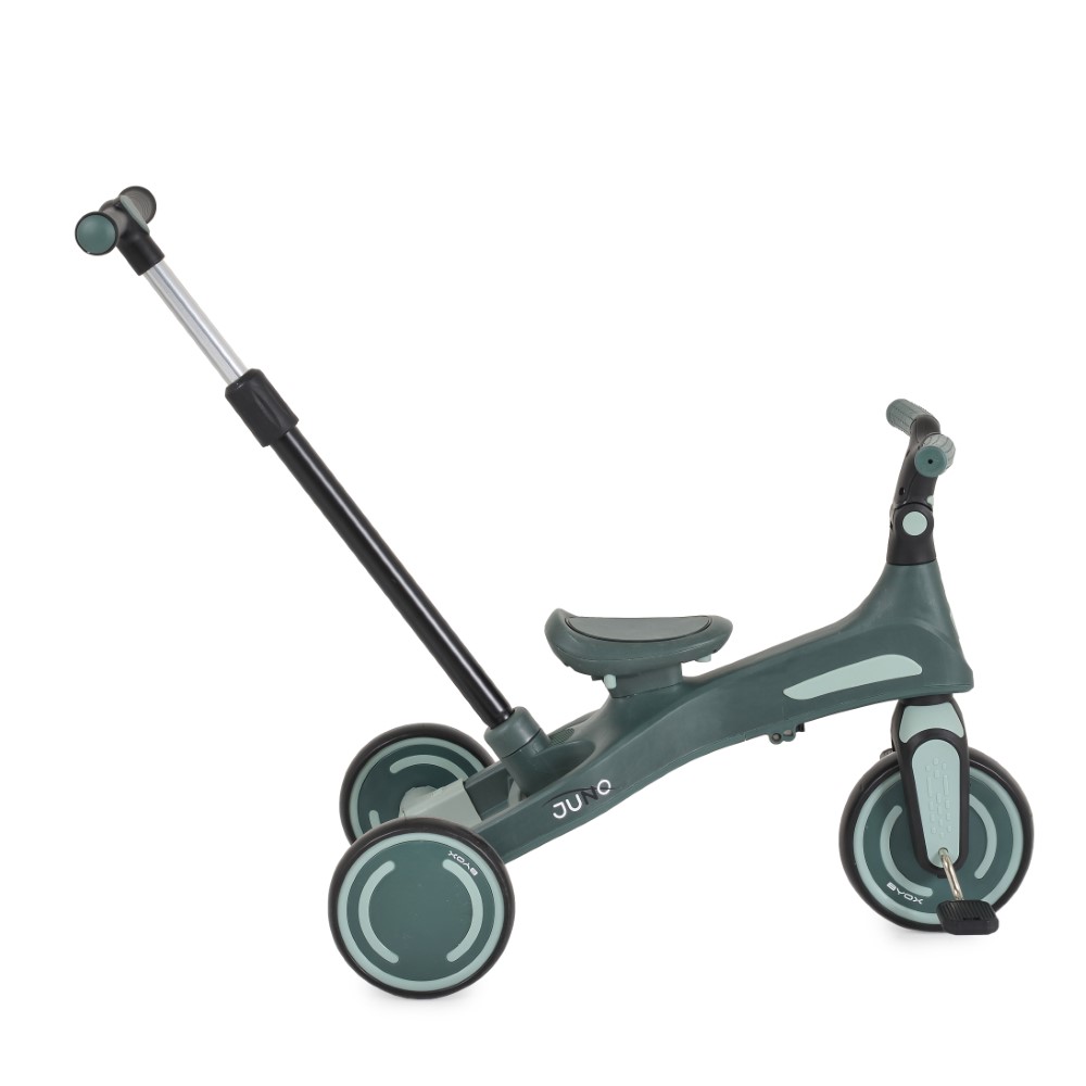 Η φωτογραφία δείχνει Το πολυλειτουργικό τρίκυκλο Juno με γονικό έλεγχο μεγαλώνει μαζί με το παιδί σας, προσαρμόζοντας τις ανάγκες και τις δεξιότητές του.
