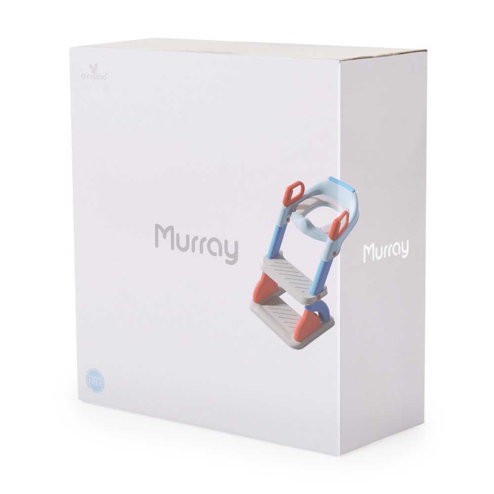 Η φωτογραφία δείχνει Εκπαιδευτικό κάθισμα τουαλέτας με σκάλα που επιτρέπει στα μικρά παιδιά να χρησιμοποιούν μια τυπική τουαλέτα ανεξάρτητα, παρέχοντάς τους άνεση, αυτοπεποίθηση και βοηθώντας τους να αναπτύξουν καλές συνήθειες υγιεινής.