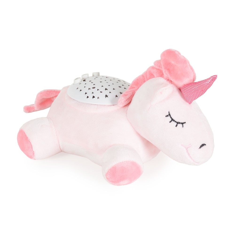 Η φωτογραφία δείχνει Βρεφικός προτζέκτορας που συνδυάζει απαλό φωτισμό, χαλαρωτική μουσική και παιχνιδιάρικο σχεδιασμό για να δημιουργήσει μια ζεστή ατμόσφαιρα για ύπνο και παιχνίδι.