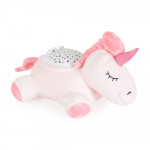 Η φωτογραφία δείχνει Βρεφικός προτζέκτορας που συνδυάζει απαλό φωτισμό, χαλαρωτική μουσική και παιχνιδιάρικο σχεδιασμό για να δημιουργήσει μια ζεστή ατμόσφαιρα για ύπνο και παιχνίδι.