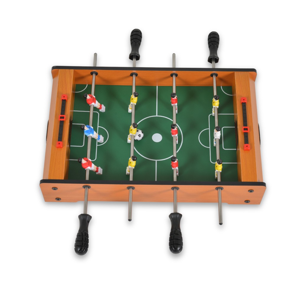 Η φωτογραφία δείχνει 12 παίκτες σε δύο ομάδες, μια μπάλα, ένα ταμπλό για χειροκίνητο σκοράρισμα και 4 τμχ.