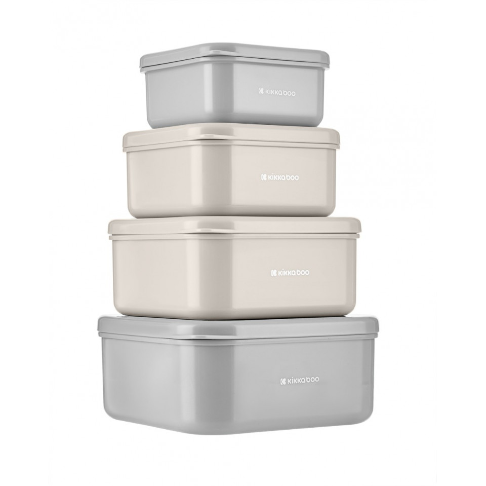 Η φωτογραφία δείχνει • Κατάλληλο για παιδιά από 6 m+• Το σετ περιλαμβάνει κουτιά 4 τμχ χωρητικότητας 180/300/480/600ml• Για χρήση με μη υγρά τρόφιμα.