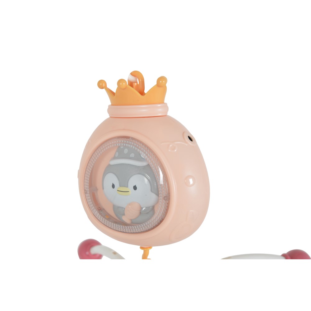 Η φωτογραφία δείχνει Το μουσικό περιστρεφόμενο «Penguin» είναι ένα πολυλειτουργικό παιχνίδι που προσφέρει ποικιλία μελωδιών, λευκό θόρυβο, απαλό φωτισμό και πολύχρωμη προβολή εικόνας.