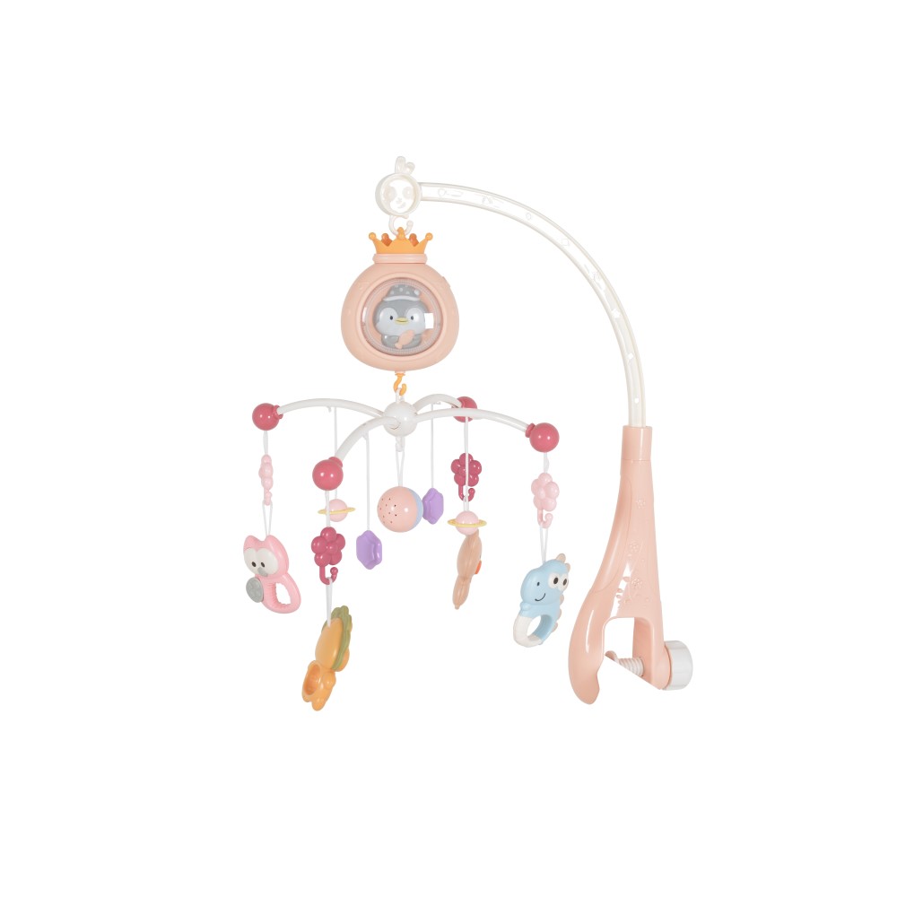 Η φωτογραφία δείχνει Το μουσικό περιστρεφόμενο «Penguin» είναι ένα πολυλειτουργικό παιχνίδι που προσφέρει ποικιλία μελωδιών, λευκό θόρυβο, απαλό φωτισμό και πολύχρωμη προβολή εικόνας.