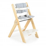 Η φωτογραφία δείχνει Το παιδικό ξύλινο καρεκλάκι Caramel έχει 3 επίπεδα καθίσματος και 6 επίπεδα στο υποπόδιο.