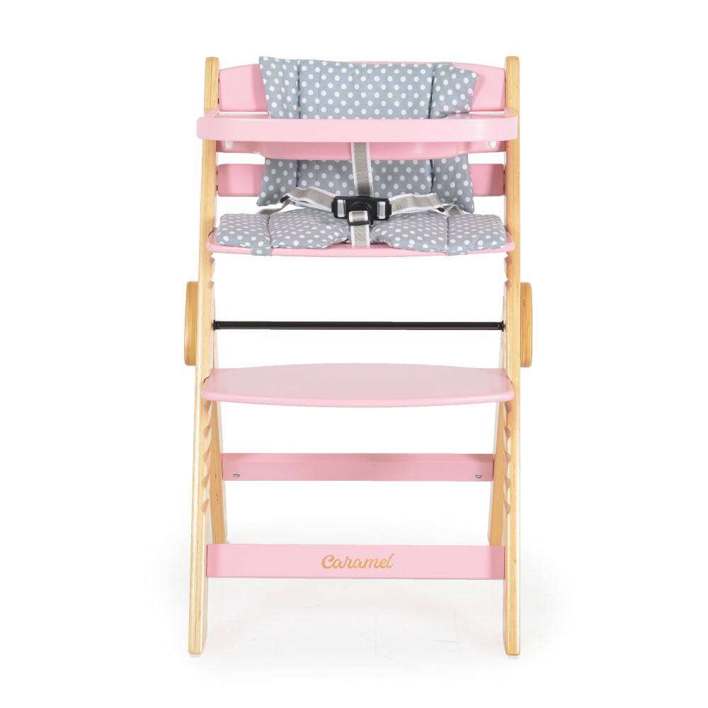 Το παιδικό ξύλινο καρεκλάκι Caramel έχει 3 επίπεδα καθίσματος και 6 επίπεδα στο υποπόδιο.