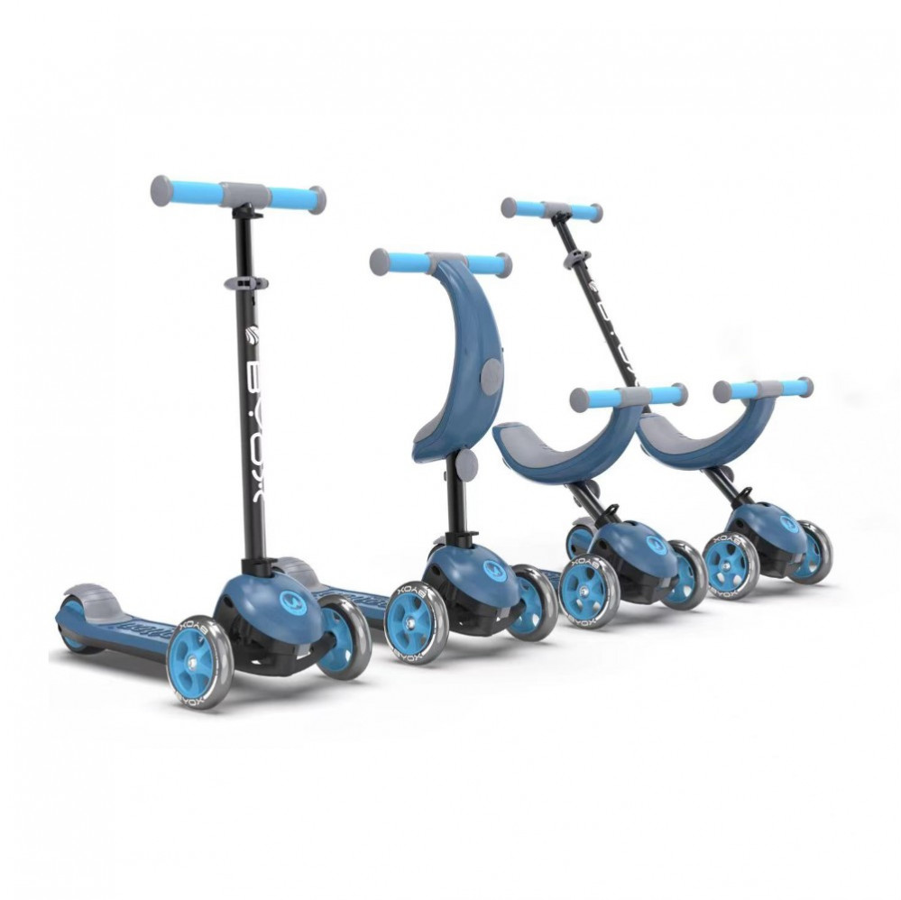 Πτυσσόμενο σκούτερ μετατρεπόμενο 4 σε 1TPR HandgripsΤιμόνι Aloy και Post SeatΣανίδα σε PP, TPR και PAΛαβή καθίσματος PP και υποπόδιοPP με φρένα Flex Steel.