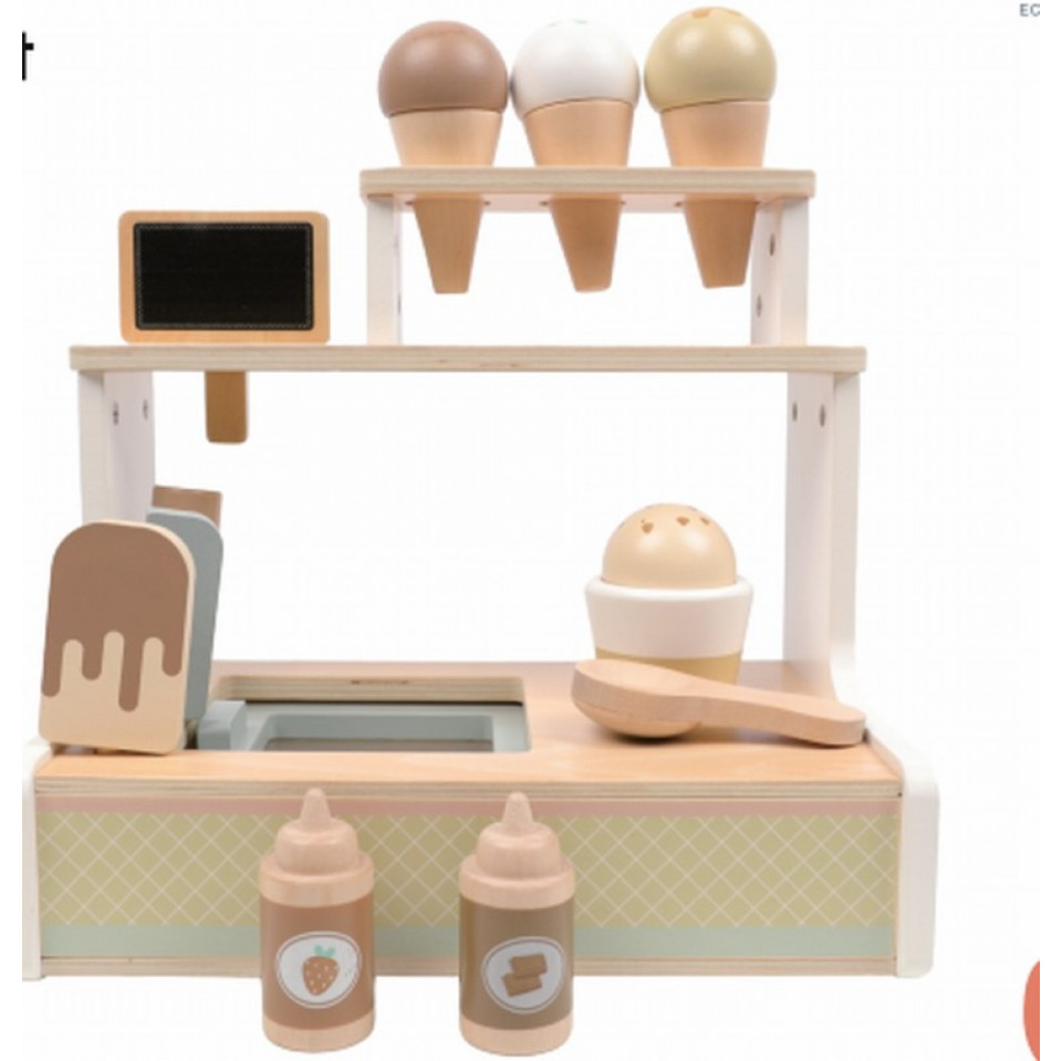 Μια ξύλινη βάση παγωτού ιδανική για παιχνίδια ρόλων.