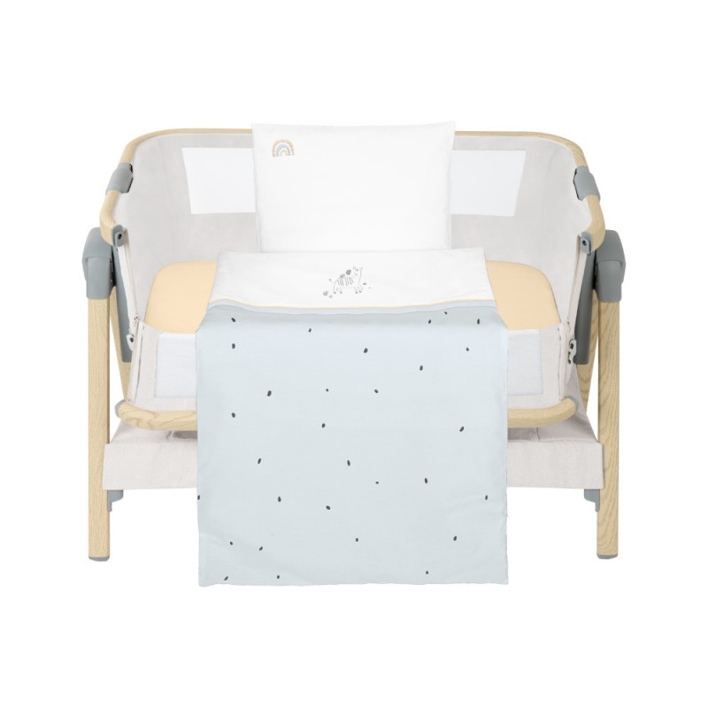 Η φωτογραφία δείχνει • Μαλακό και απαλό σετ κρεβατιού για μωρά κατασκευασμένο από βαμβάκι υψηλής ποιότητας 100% ranforce.