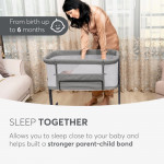 Το Bedside Crib NOAH είναι σχεδιασμένο για βρέφη από τη γέννηση έως 6 μηνών, παρέχοντας ένα ασφαλές, άνετο μέρος ακριβώς δίπλα στο κρεβάτι σας βοηθώντας τόσο τους γονείς όσο και το μωρό να επιτύχουν έναν ήσυχο και εύκολο νυχτερινό ύπνο.