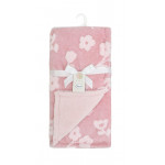 Η φωτογραφία δείχνει Κουβερτούλα διπλής όψεως με Corduroy Flannel 220 gr/m² στην πάνω πλευρά και μονόχρωμη Sherpa 200 gr/m² στην κάτω πλευρά, διαστάσεων 75X100 cm.