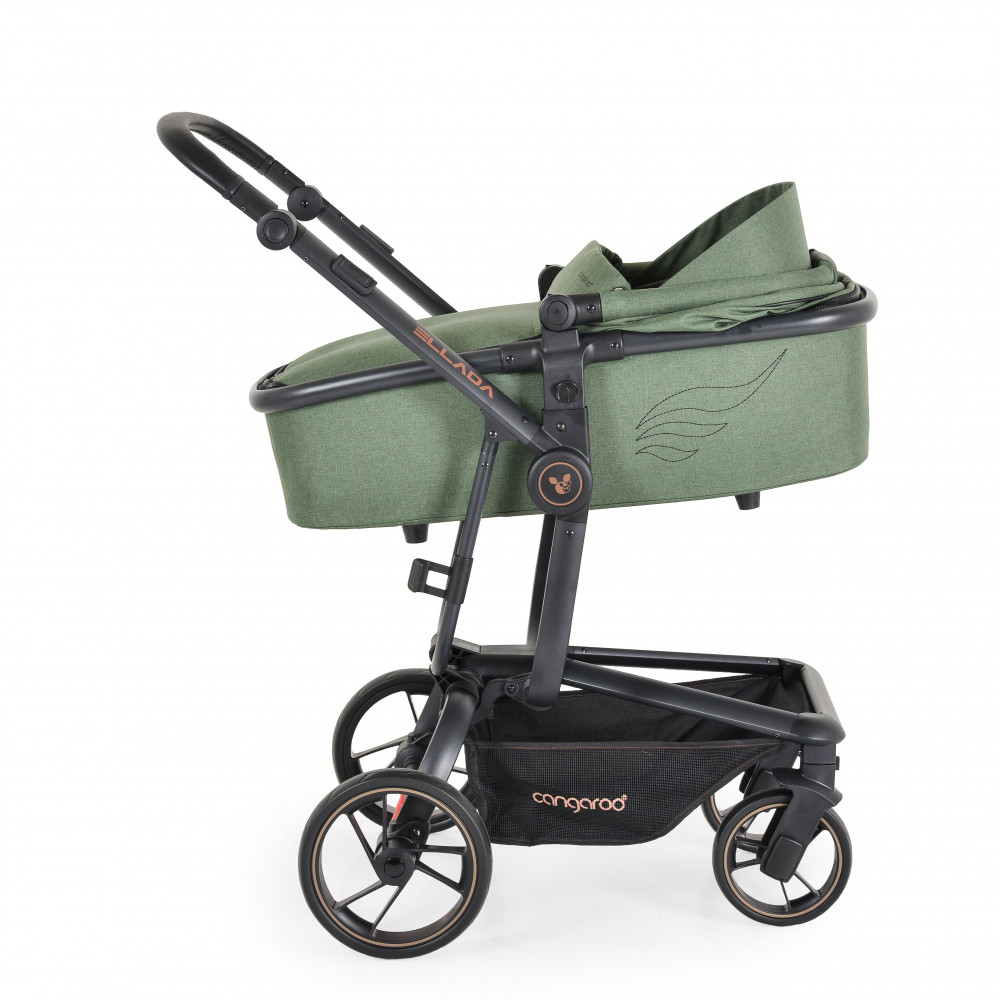 Η φωτογραφία δείχνει Πολυκαρότσι 3 σε 1 με κάθισμα αυτοκινήτου της εταιρείας Cangaroo.