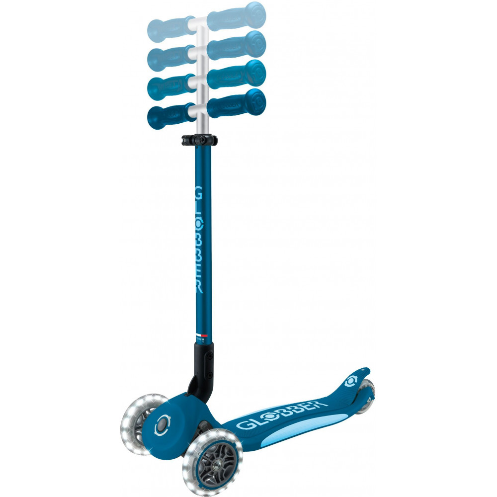 Η φωτογραφία δείχνει Globber Scooter Elite Lights V2 Petrol Blue (439-601-3).