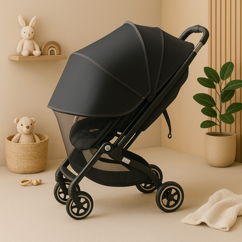 LOOMY ΚΟΥΝΟΥΠΙΕΡΑ ΚΑΡΟΤΣΙΟΥ ΜΕ ΣΚΙΑΣΤΡΟ ΚΑΙ ΘΟΛΟ ΜΑΥΡΗ LM-20220Κουνουπιέρα Καροτσιού με σκίαστρο της Εταιρείας LoomyΑπόλυτη Προστασία απο τα κουνούπια και τον ήλιο για το Μωρό σαςΧαρίστε στο μωρό σας ηρεμία και προστασία σε κάθε βόλτα με την κουνουπιέρα καροτσιού με σκίαστρο, σχεδιασμένη να εφαρμόζε