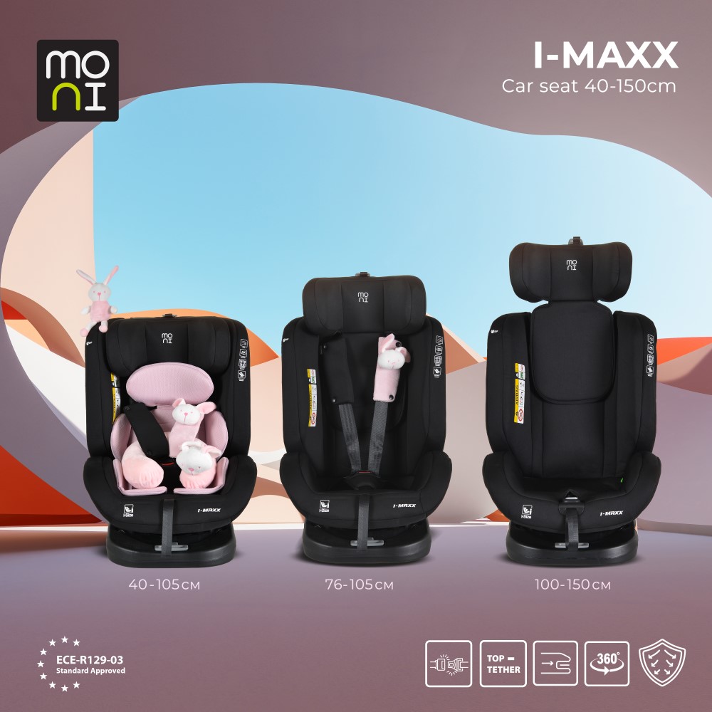 MONI ΚΑΘΙΣΜΑ ΑΥΤΟΚΙΝΗΤΟΥ ISOFIX i-SIZE 40-150CM i-MAXX BABY PINK 3801005153336