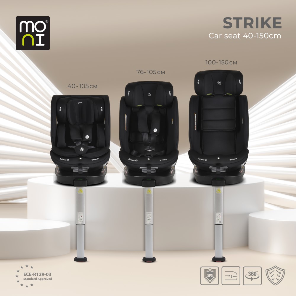 CANGAROO ΚΑΘΙΣΜΑ ΑΥΤΟΚΙΝΗΤΟΥ ISOFIX i-SIZE 40-150CM STRIKE DEEP BLACK 3801005153473