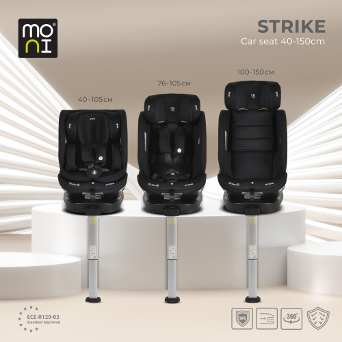 CANGAROO ΚΑΘΙΣΜΑ ΑΥΤΟΚΙΝΗΤΟΥ ISOFIX i-SIZE 40-150CM STRIKE DEEP BLACK 3801005153473