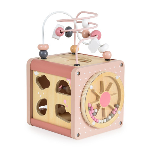MONI TOYS ΞΥΛΙΝΟΣ ΚΥΒΟΣ ΔΡΑΣΤΗΡΙΟΤΗΤΩΝ W11B316C PINK 3801005602353
