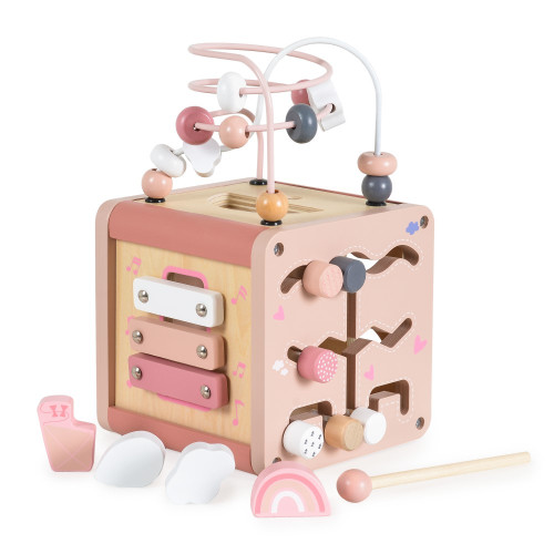 MONI TOYS ΞΥΛΙΝΟΣ ΚΥΒΟΣ ΔΡΑΣΤΗΡΙΟΤΗΤΩΝ W11B316C PINK 3801005602353